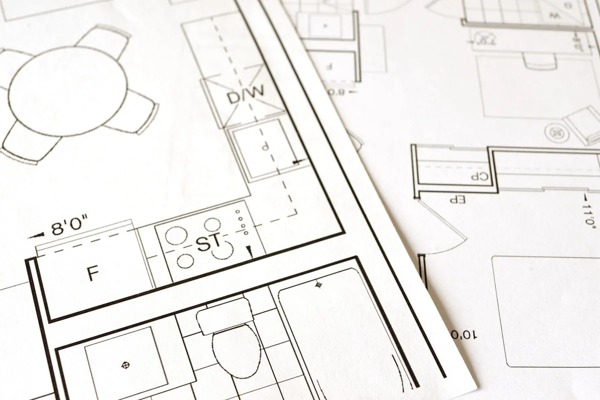 An architectural floor plan drawing for a house